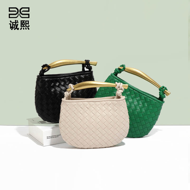 新款沙丁鱼系列休闲编织女包时尚迷你手拎饺子包潮流单肩斜挎包