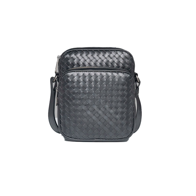 X&BV男包单肩包真皮休闲商务编织潮男时尚小背包迷你斜挎包男竖款