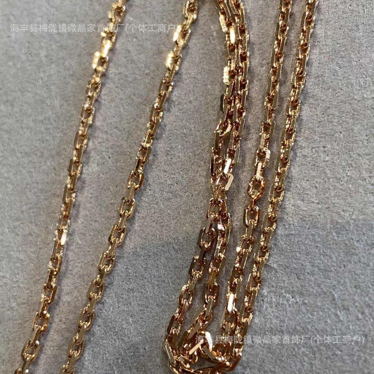 卡家高版本双环带钻项链S925银镀18K玫瑰金项链CNC精工厂家直销