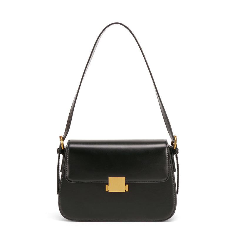 高级感定制黑色小方包时尚潮流单肩腋下包女款百搭实用斜挎豆腐包