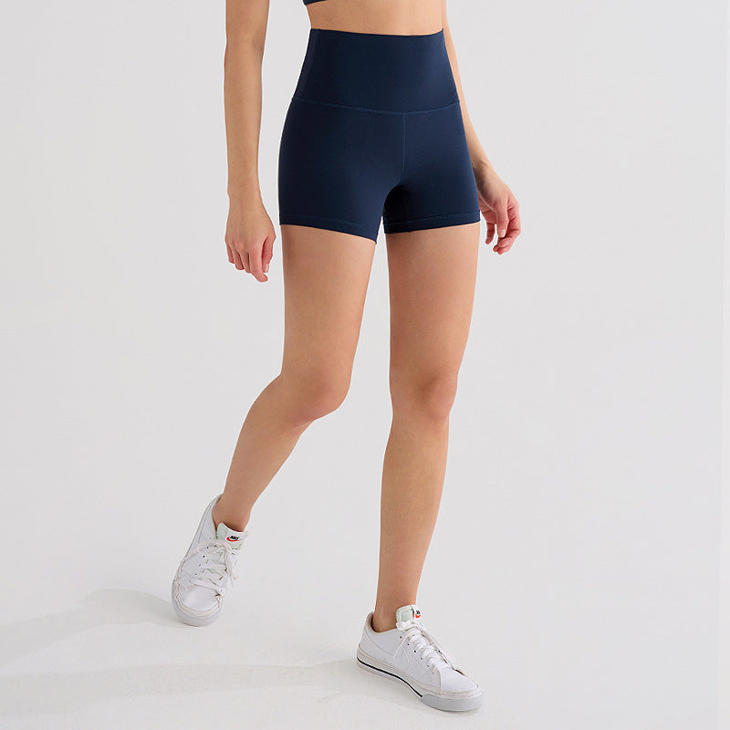 INFLACHI三分lulu瑜伽裤女磨毛高腰健身裤骑行短裤速干运动紧身裤