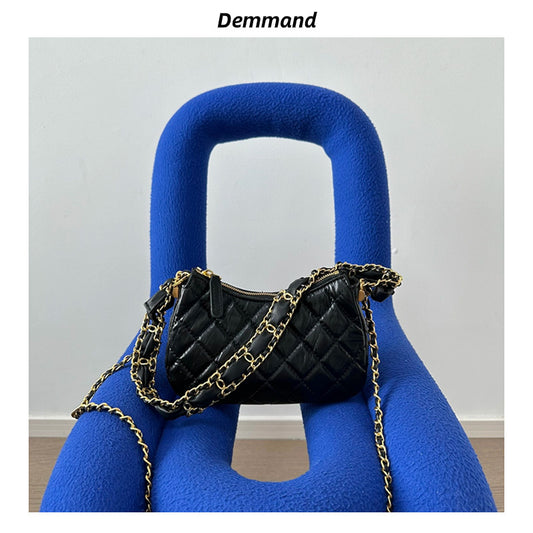 2023新款超火网红腋下包菱格单肩小包包女质感时尚流行百搭手提包