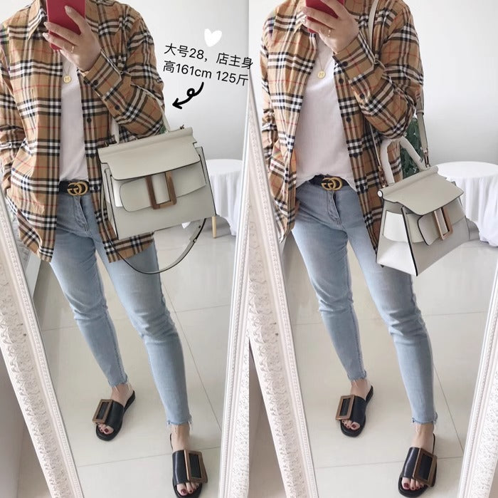 泰国复古方扣包TOGO真皮小众腰带扣水桶包手提迷你斜挎包质感女包