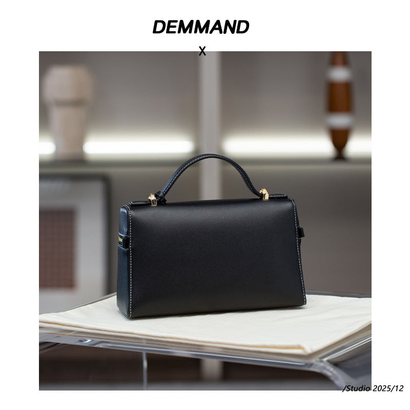 2025夏季款包包百搭牛皮lp饭盒包小众高级感真皮女包跨境斜挎包
