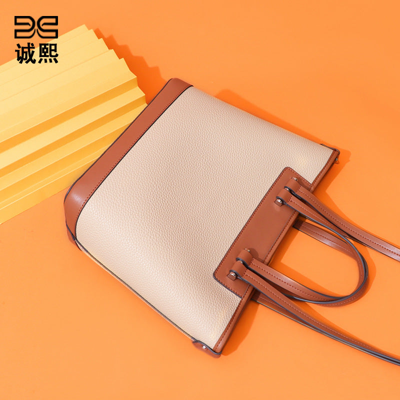 女包新款潮时尚大容量通勤手提包休闲百搭托特包高级感小众单肩包