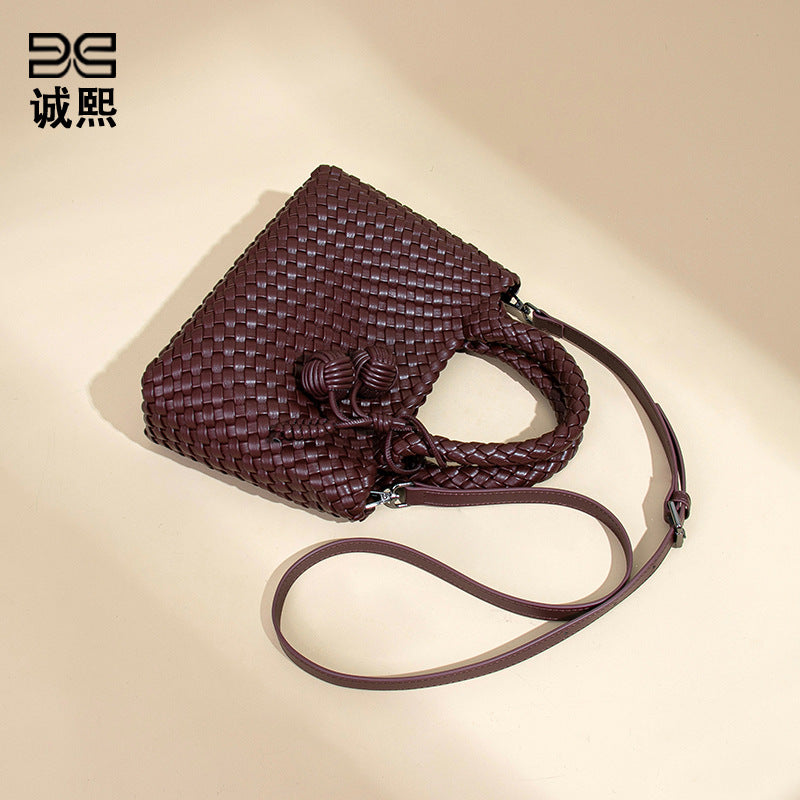 广州工厂定制手提编织女包个性潮流菜篮子母包休闲百搭单肩斜跨包