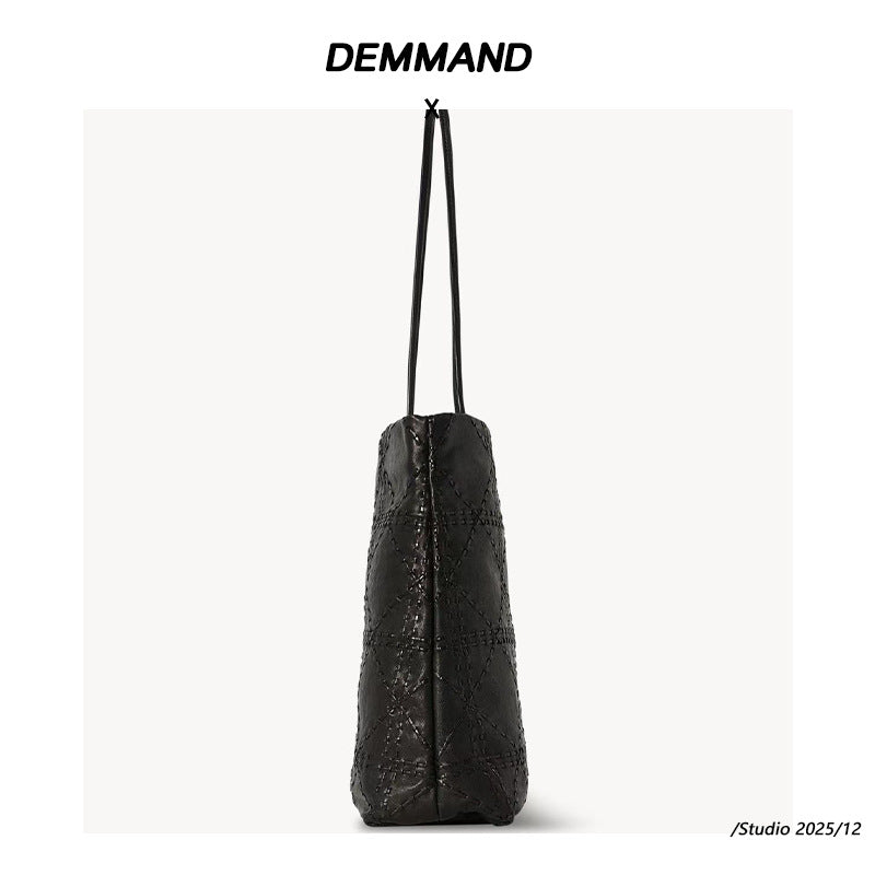 跨境小众菱格小香风水桶包2025新款高级感手机包时尚单肩包斜挎包