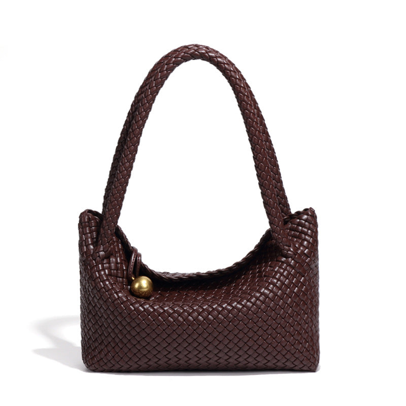 跨境时尚爆款手工编织包包女小众设计单肩腋下包高级感复古饭盒包