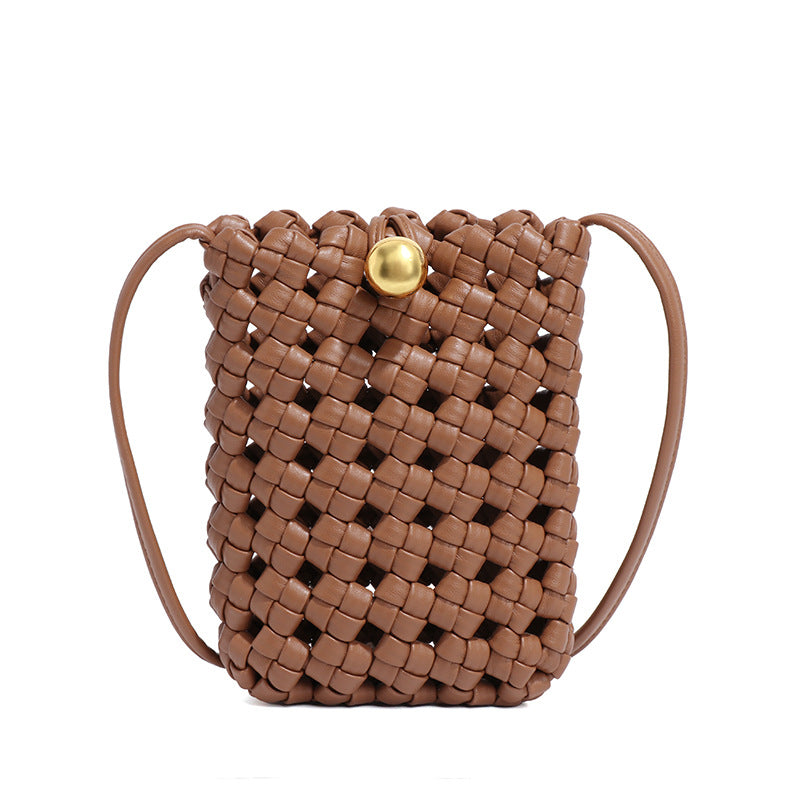 批发2024新款风车结编织竖款斜挎手机包简约mini小众设计单肩女包