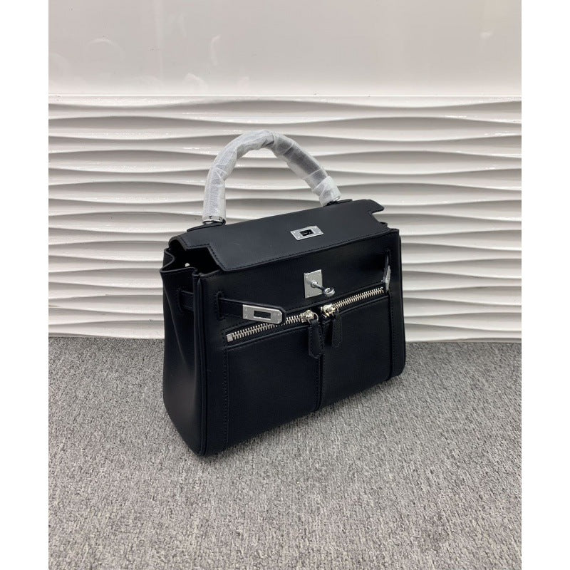 大牌仿牌新款swif双肩带凯莉包牛皮女包单肩斜挎手提包包一件代发