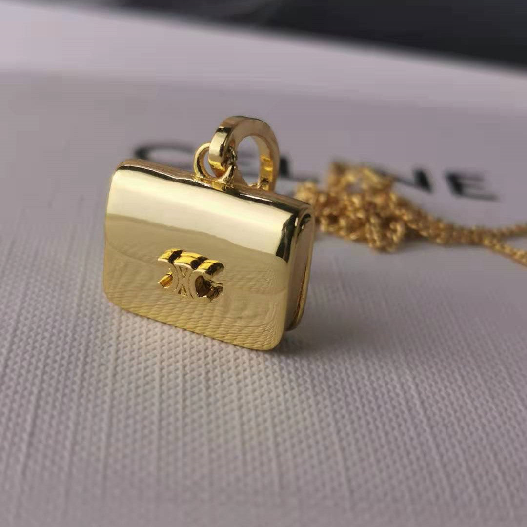 厂家直销赛家2021新款包包项链女CELI风高级感欧美镀24K金锁骨链