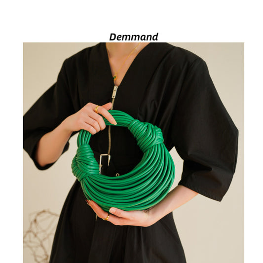 面条包手工编织绳结包小众设计打结拉面包面条包饺子云朵手提手拎