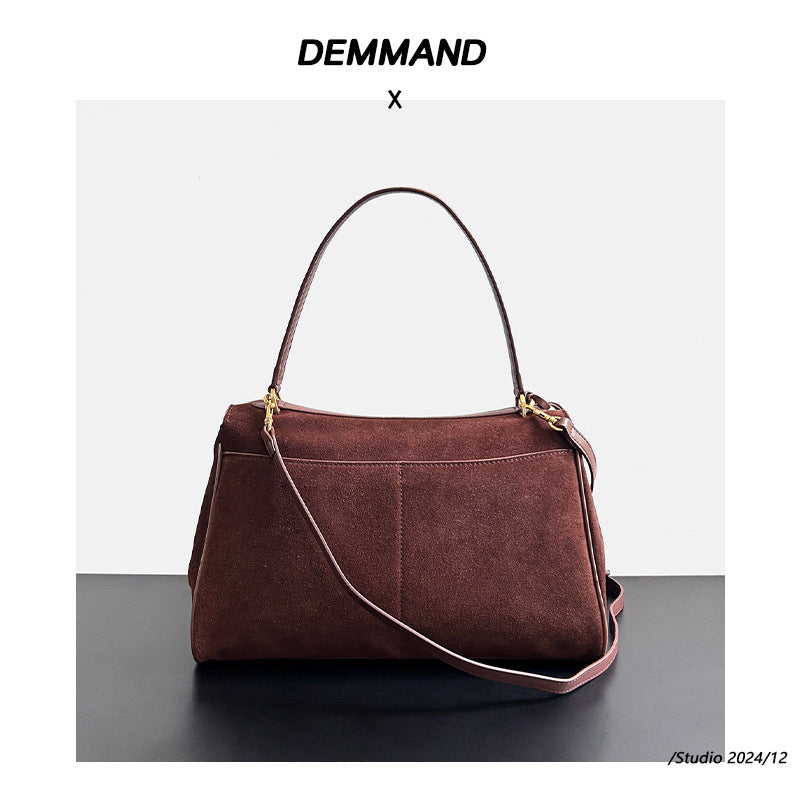 大气时尚锁扣牛皮女包2024新款链条轻便质感洋气真皮软皮斜挎包包