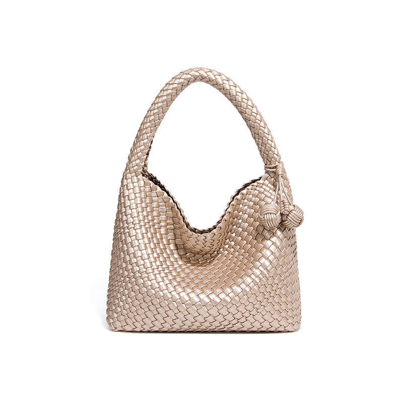 欧美新款手工编织包包个性手提子母包小众单肩腋下包休闲托特包女