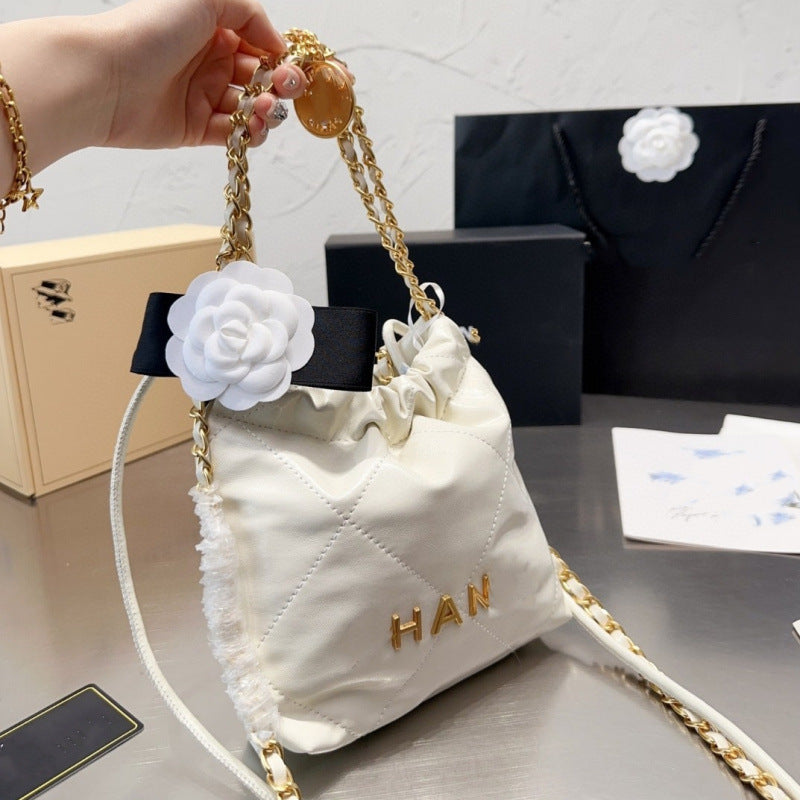 小香风菱格链条包包女2024新款春mini垃圾袋包通勤斜挎迷你托特包