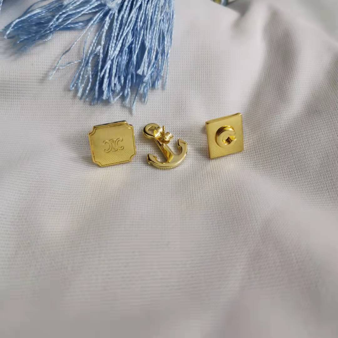 赛家21新款凯旋门船锚C耳钉女三件套装耳饰高级感气质不对称耳环