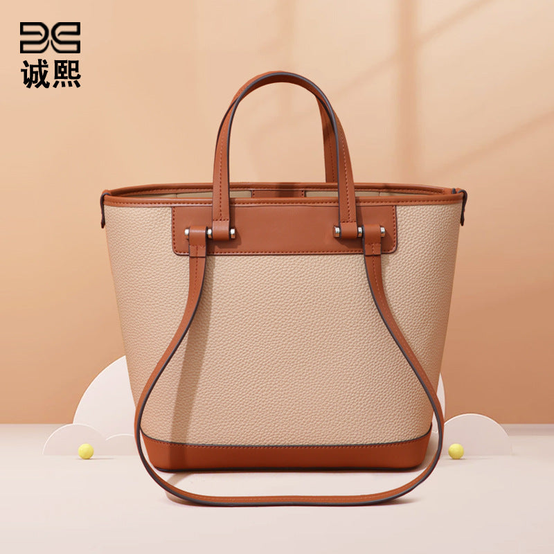 女包新款潮时尚大容量通勤手提包休闲百搭托特包高级感小众单肩包