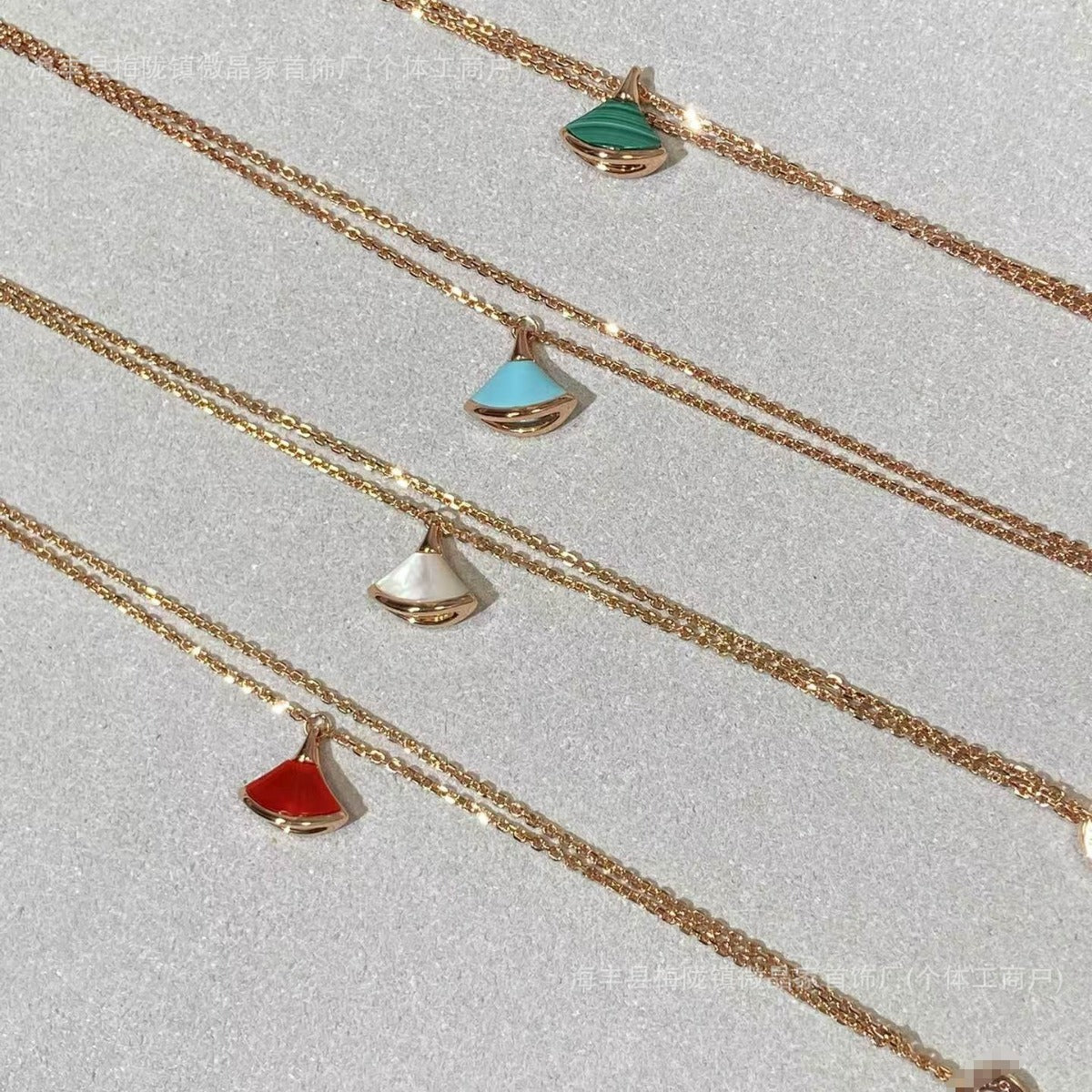 宝家扇子手链精工版裙子手链厚金电镀18k双链天然玛瑙工厂直销