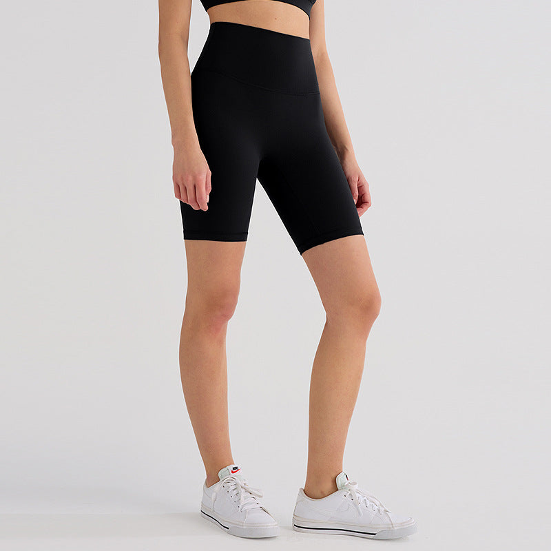 INFLACHI五分lulu瑜伽裤女无尴尬线健身裤骑行短裤磨毛运动紧身裤