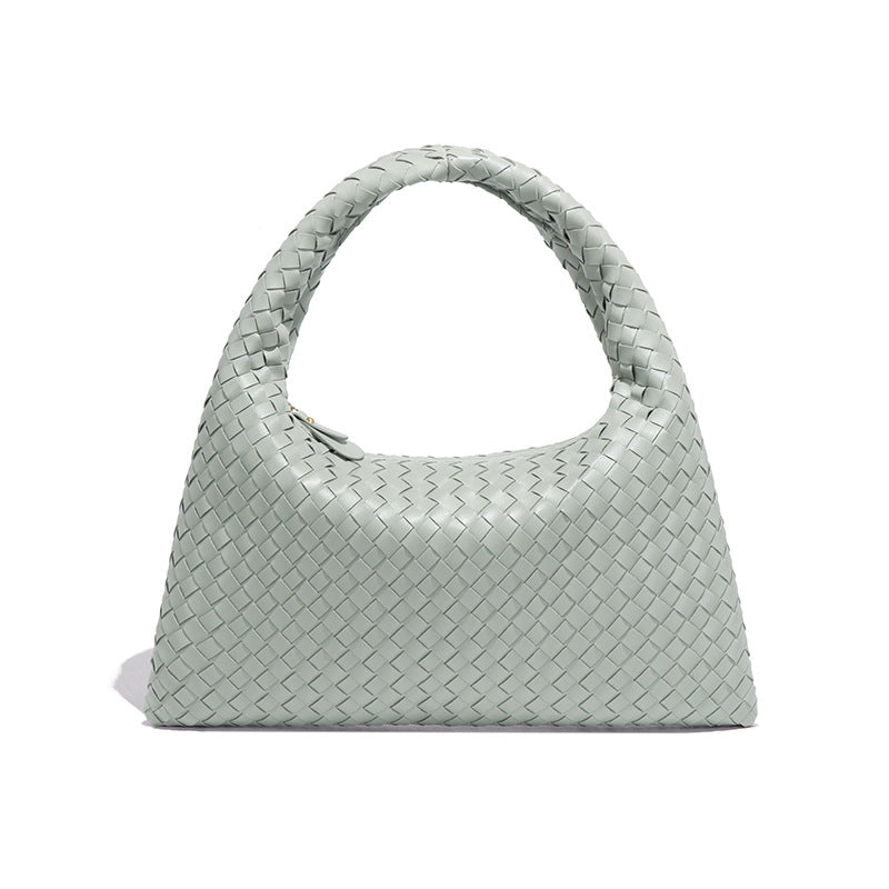 通勤百搭大容量复古手提女包质感休闲单肩腋下包时尚手工编织包包