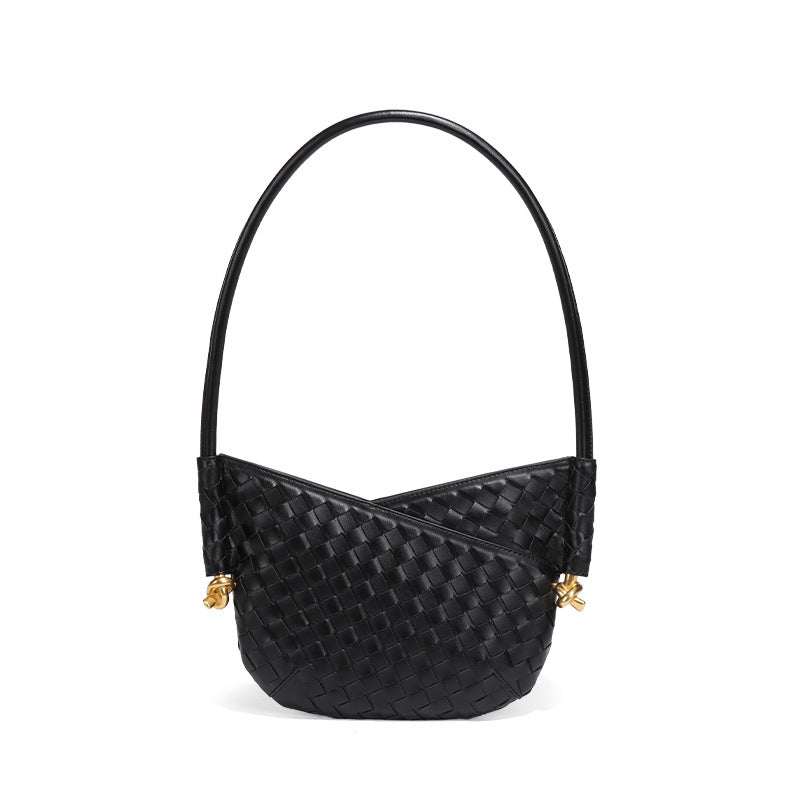 编织包包女大容量软皮质感手提包时尚通勤单肩包时尚马卡龙腋下包