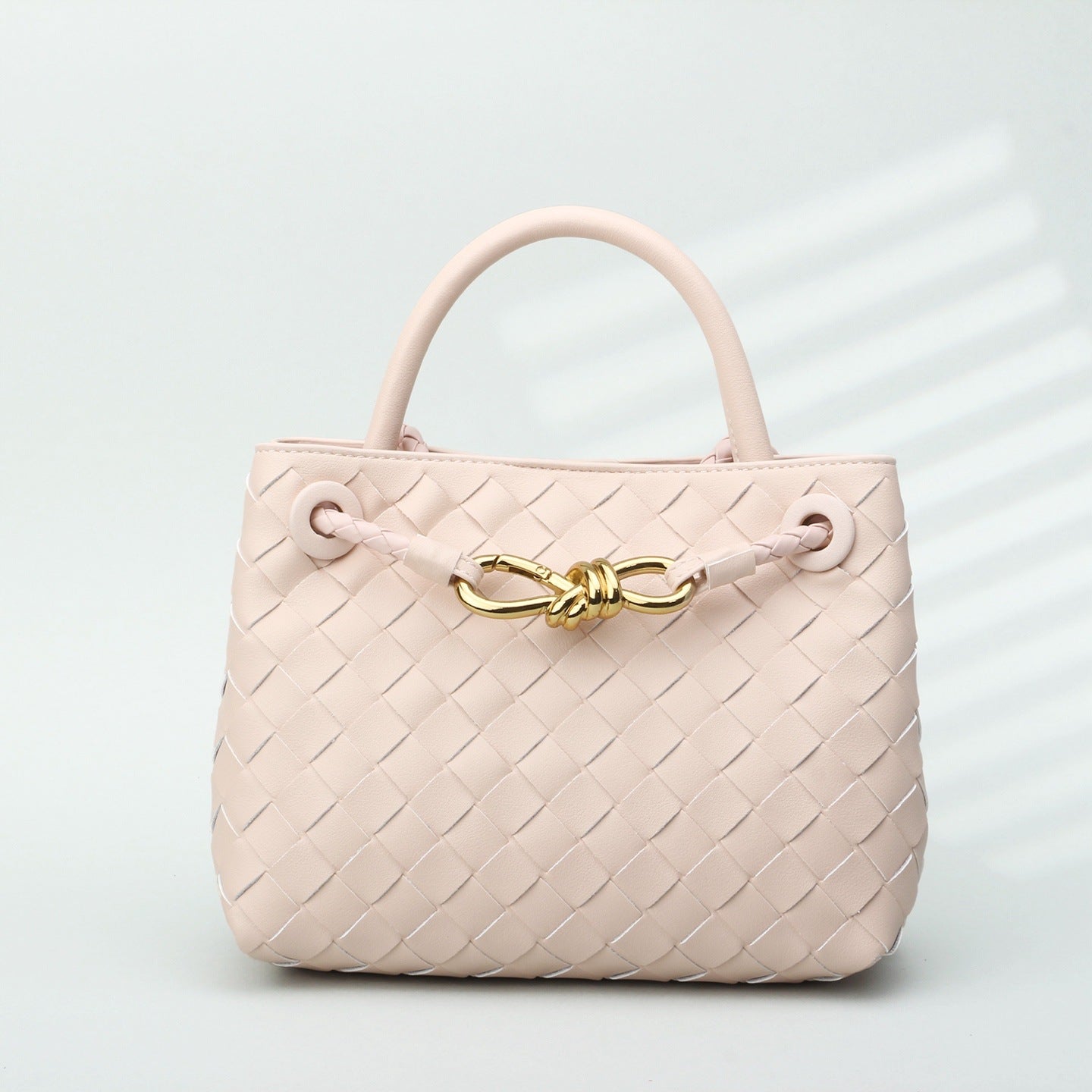 真皮手拎包外贸高级编织包跨境时尚羊皮手提包大容量单肩斜跨包女