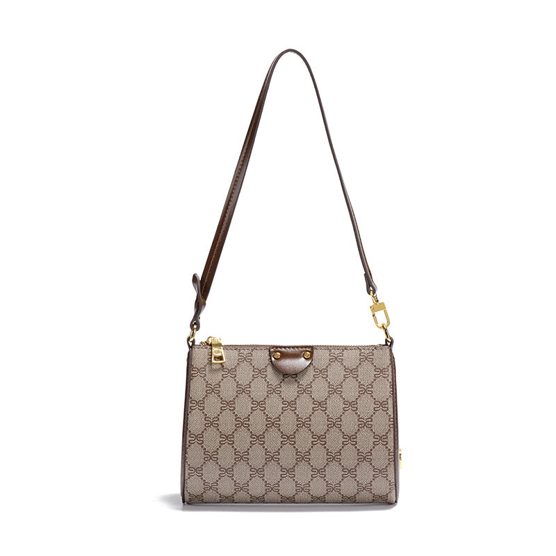 跨境经典老花复古小方包潮流个性单肩包女士手提包休闲百搭腋下包