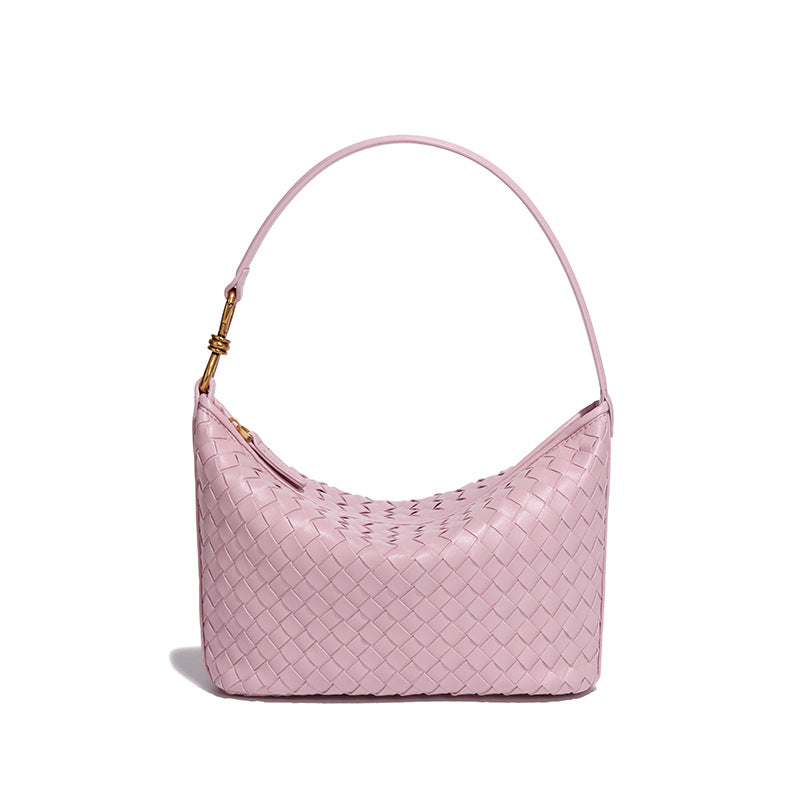 小众手工编织包包时尚单肩斜挎包休闲女简约手提饭盒包潮流腋下包