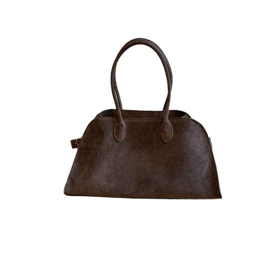 真皮麂皮托特包手提单 肩斜挎女包包新款编织时尚休闲通勤大容量