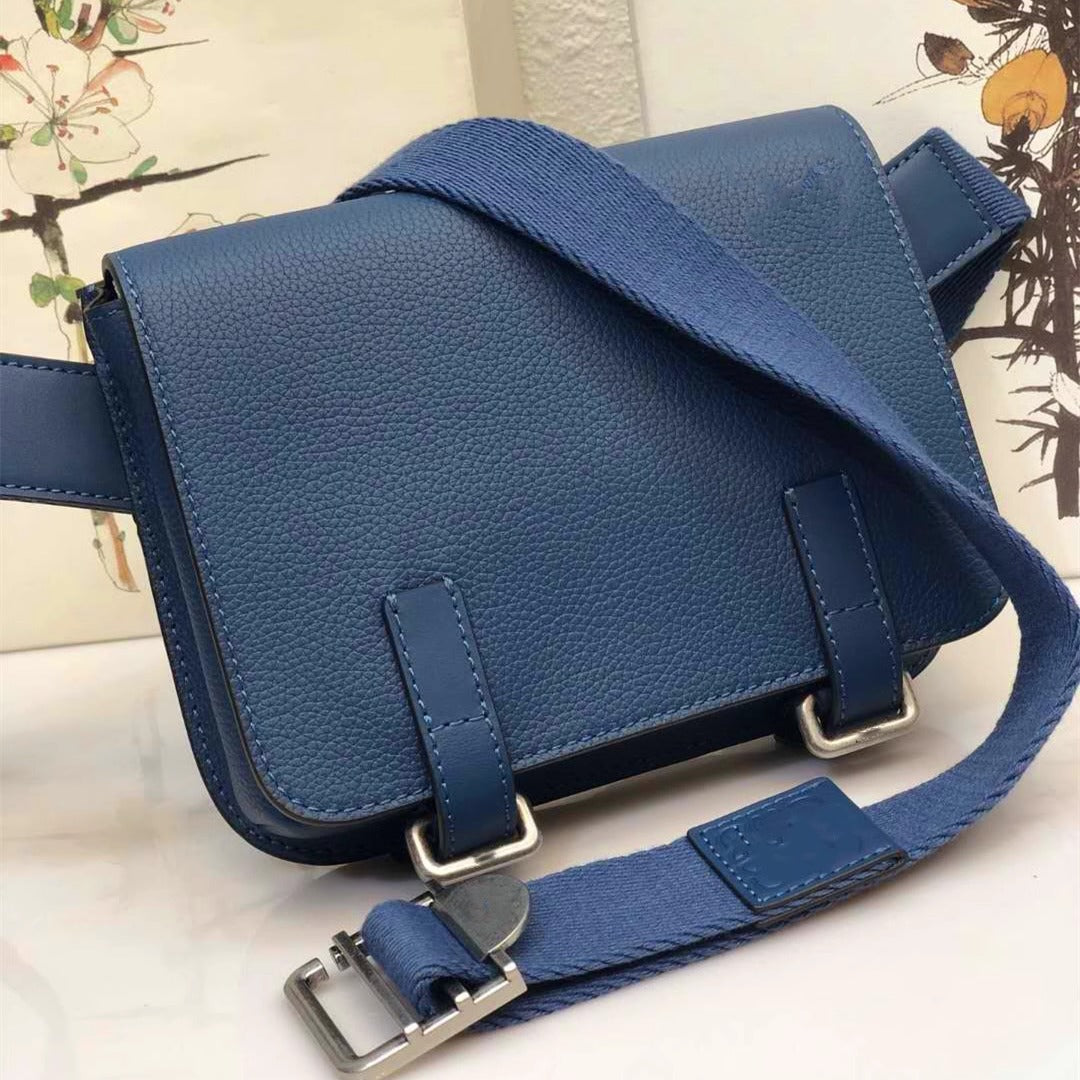 罗家男士单肩包斜挎包男款puzzle邮差包男包胸包小牛皮背包男