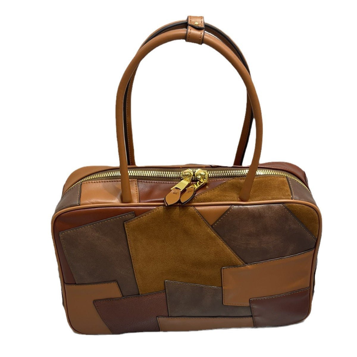 大容量保龄球包包女高级感小众中古腋下包复古真皮手提单肩包大包