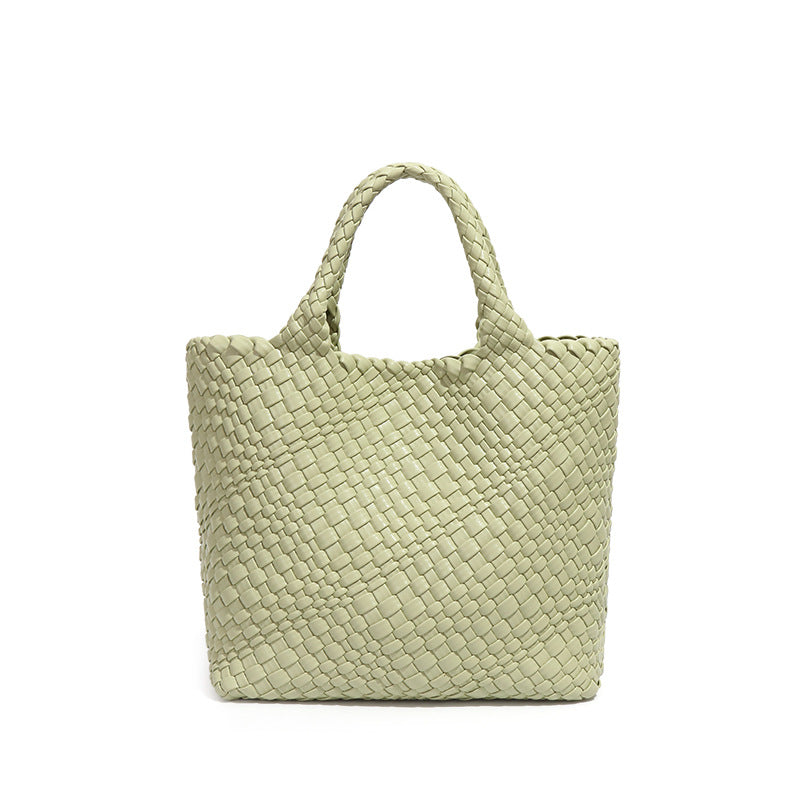 时尚潮流复古菜篮子腋下手提包手工编制包夏季新款简约子母托特包