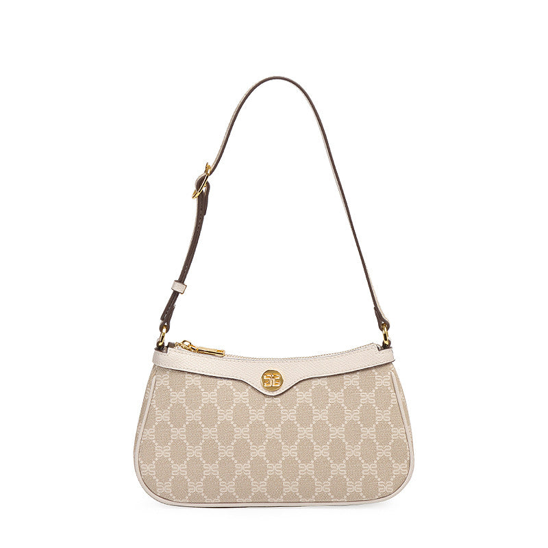 跨境潮流老花单肩包女士百搭小众腋下包上班通勤时尚小方包斜挎包