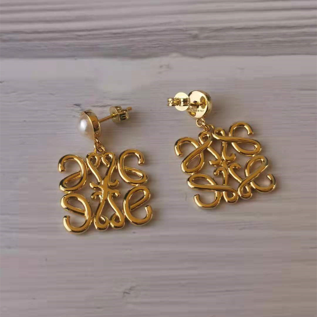 罗家2021新款珍珠耳环几何抽象网红同款个性百搭高级感月饼耳钉