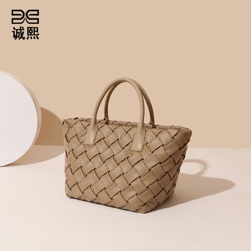 夏季新款菜篮子手工编织包包女简约休闲手提包小众腋下单肩斜跨包