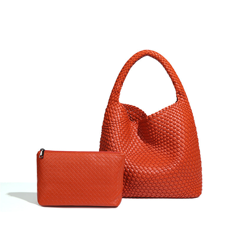 跨境热销爆款订制托特包手提女包潮流大容量腋下包编织子母单肩包