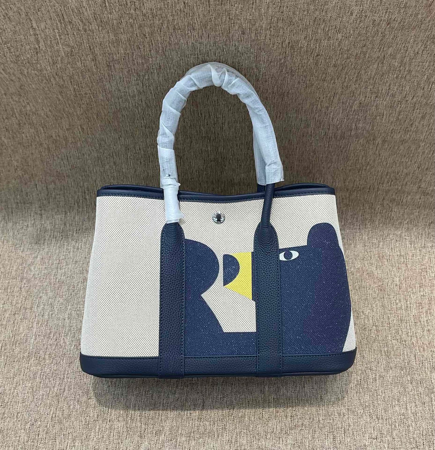 女包彩色腋下菜篮子牛皮拼帆布托特大容量撞色单肩双肩斜挎花园