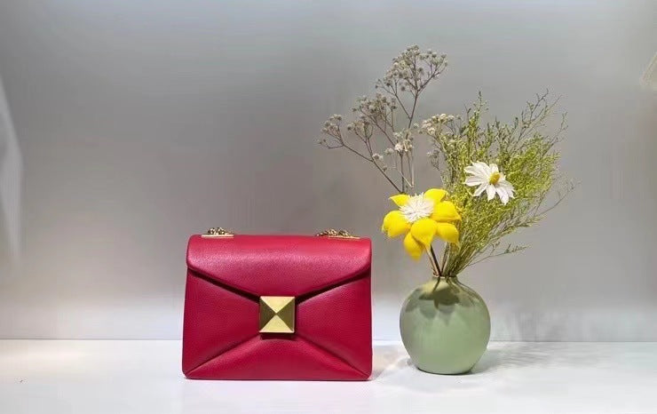 包包女腋下包菱格链条女包小众高级质感柳钉包单肩斜挎包真皮女包