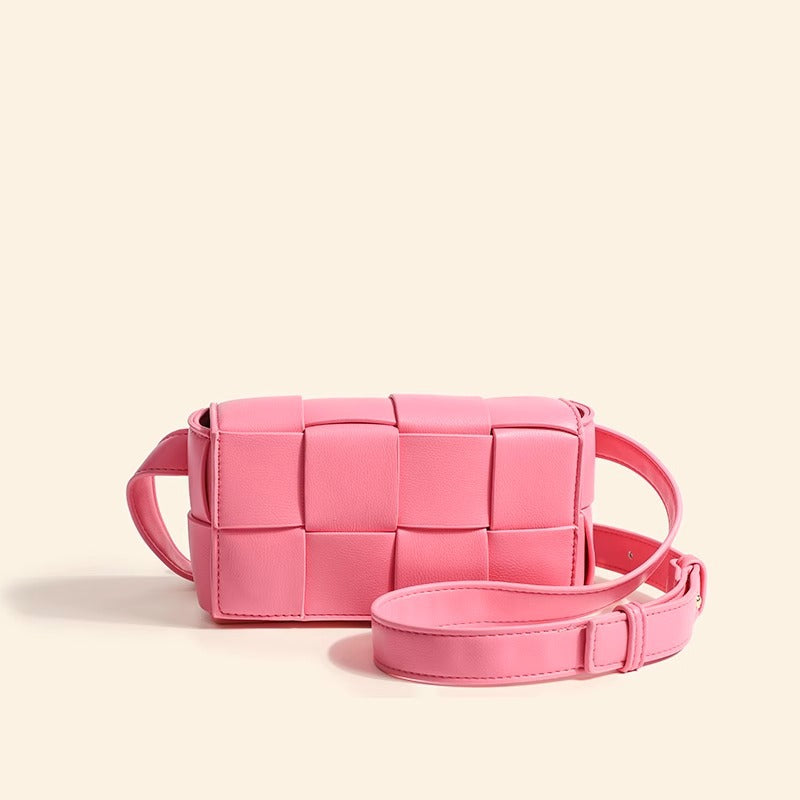 女包时尚百搭2023新款潮夏季休闲编织包运动单肩斜挎包真皮小方包