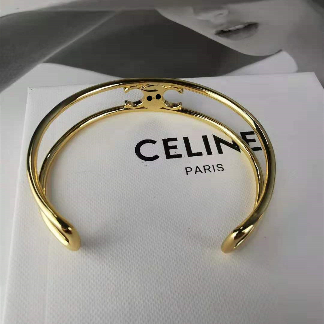赛家复古凯旋门celi风手镯戒指法式高级感气质简约可调节手环女