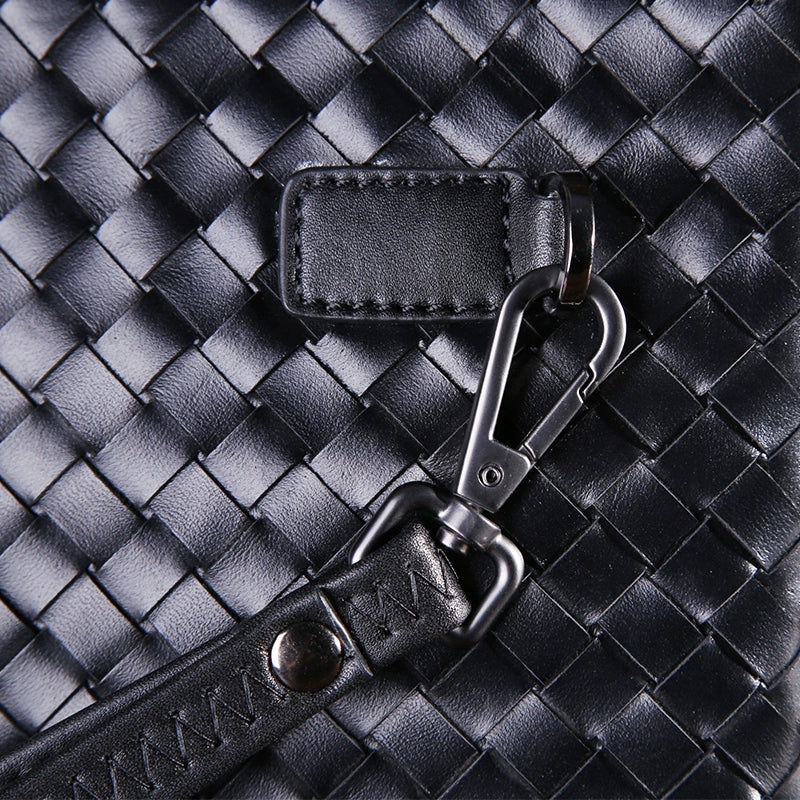 男士手包真皮大容量手拿包休闲男包软皮信封包编织头层牛皮手抓包