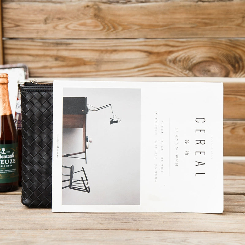 手包男潮真皮信封包大容量牛皮男士手抓包商务编织男包时尚手拿包