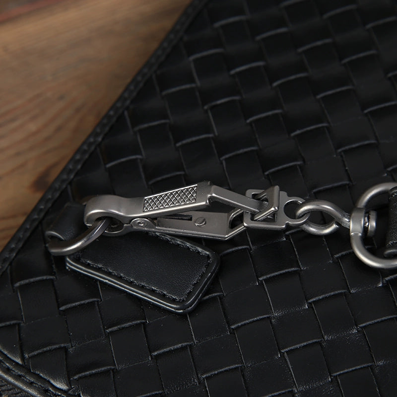 编织手拿包男真皮休闲男士手包软头层牛皮大容量信封包夹包手挽包