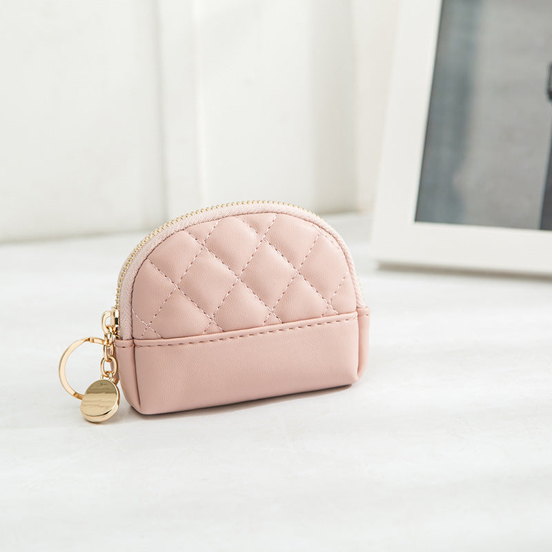 女钱包工厂直销-新款拉链手拿包女士零钱包短款菱格卡包 一件代发