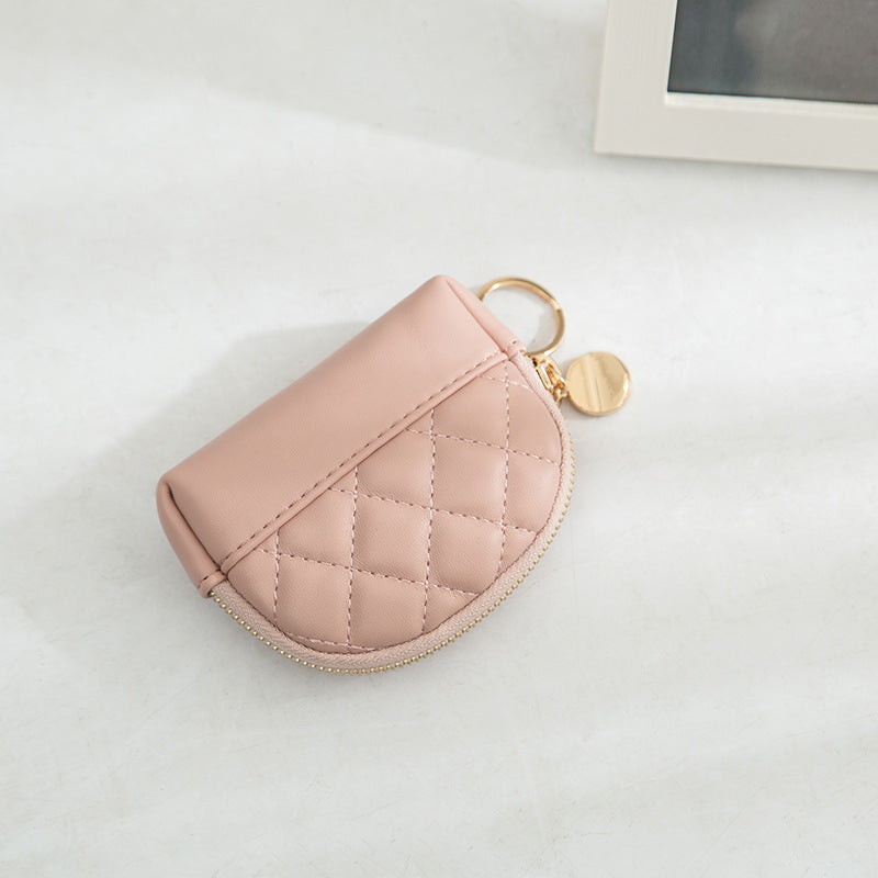 女钱包工厂直销-新款拉链手拿包女士零钱包短款菱格卡包 一件代发