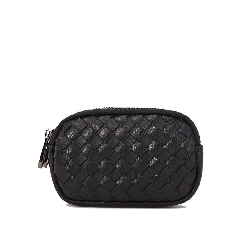 零钱包2024新款钱包女手工编织多隔层卡包方便收纳钥匙包