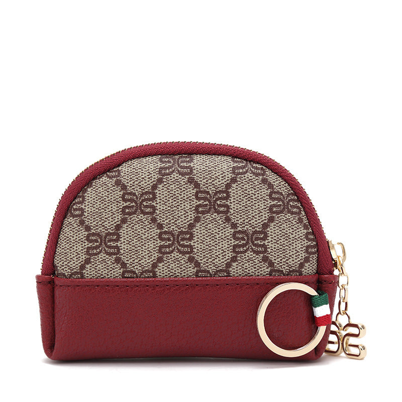 2025春季 女包欧美印花女零钱包钱夹PVC撞色小拉链包包 一件代发