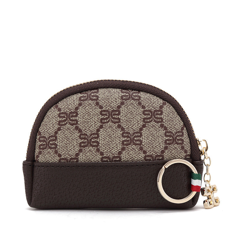 2025春季 女包欧美印花女零钱包钱夹PVC撞色小拉链包包 一件代发