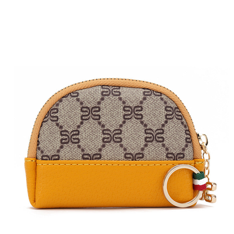 2025春季 女包欧美印花女零钱包钱夹PVC撞色小拉链包包 一件代发