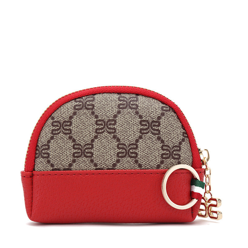 2025春季 女包欧美印花女零钱包钱夹PVC撞色小拉链包包 一件代发